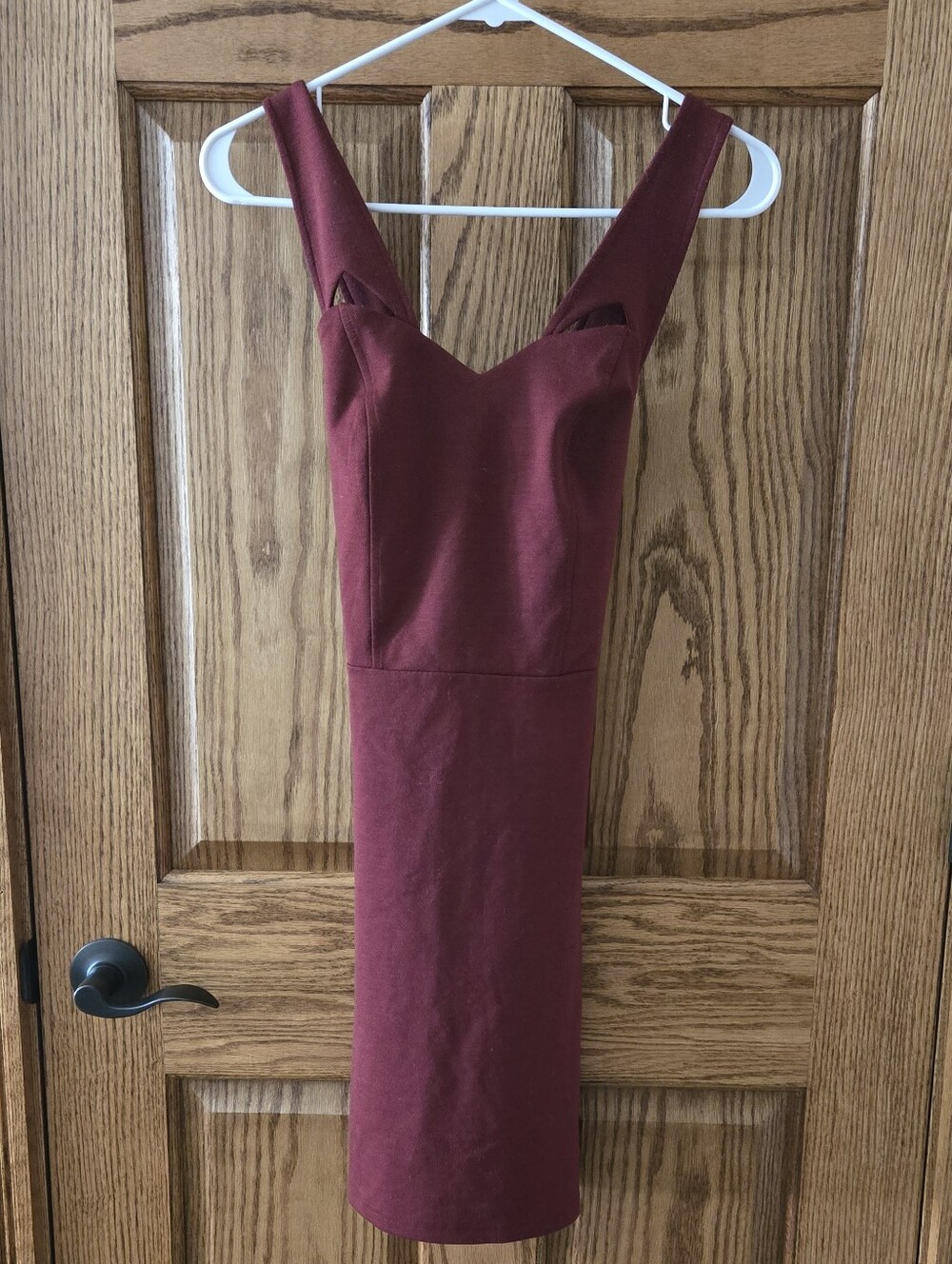 Jack by BB Dakota Burgundy Sleeveless Midi Sheath Dress